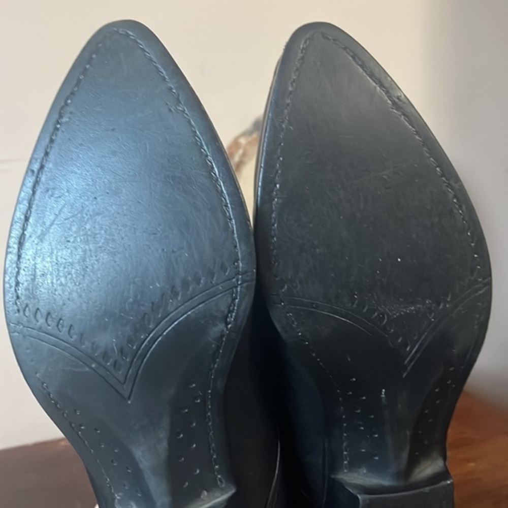 ❤️FINAL SALE❤️ BP. Black Leather Moses Embossed Shortie Boots Size 8.5M - Picture 9 of 11